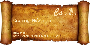Cserny Mária névjegykártya