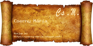 Cserny Mária névjegykártya