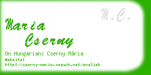 maria cserny business card