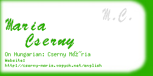 maria cserny business card
